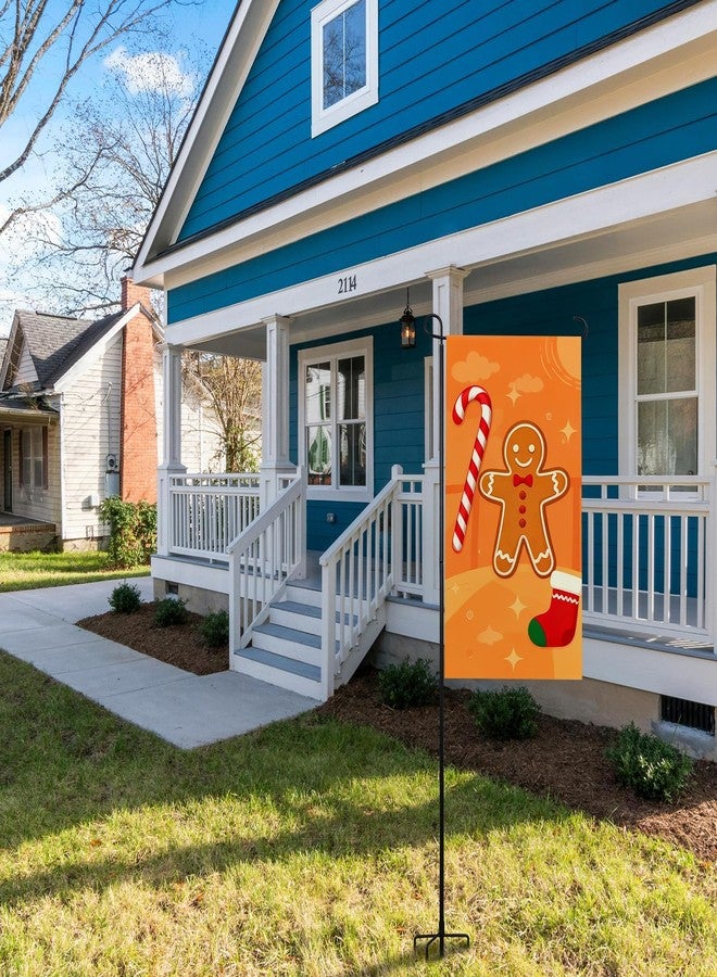 حامل عمود علم الحديقة شديد التحمل ذو 4 شوكات من ESTTOP - قاعدة علم خارجية مقاومة للعوامل الجوية للحديقة والفناء لأعلام المنازل مقاس 12 × 18 بوصة، حامل عمود علم أرضي للزينة في جميع الفصول (العلم غير متضمن) - Image 2